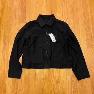 Uniqlo Black Cropped Button-Front Jacket